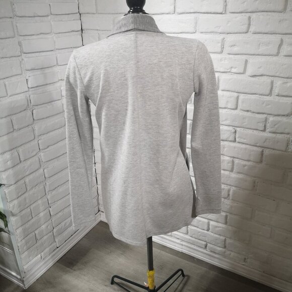 Reebok Ladies Size Small Light Grey w/ Dark Grey Front Trim Open Cardigan - Picture 2 of 9